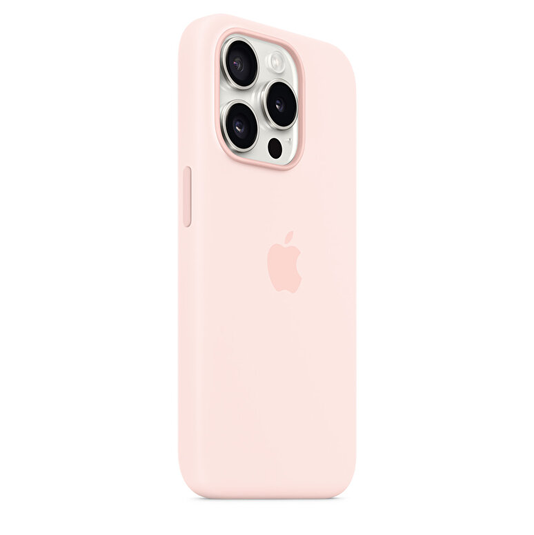 Apple iPhone 15 Pro için MagSafe özellikli Silikon Kılıf - Uçuk Pembe MT1F3ZM/A