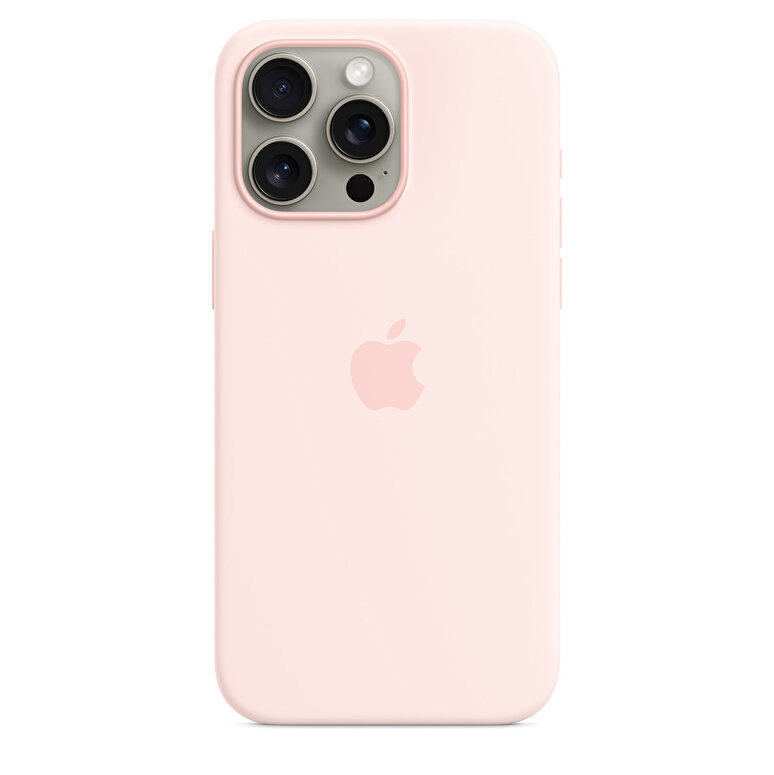 Apple iPhone 15 Pro Max için MagSafe özellikli Silikon Kılıf - Uçuk Pembe MT1U3ZM/A