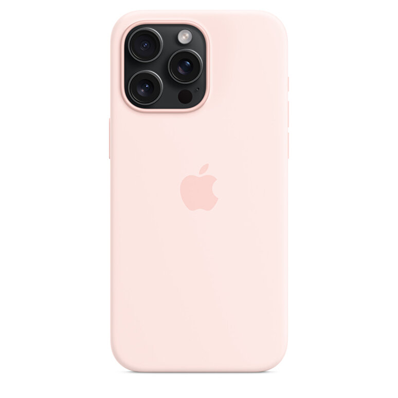 Apple iPhone 15 Pro Max için MagSafe özellikli Silikon Kılıf - Uçuk Pembe MT1U3ZM/A