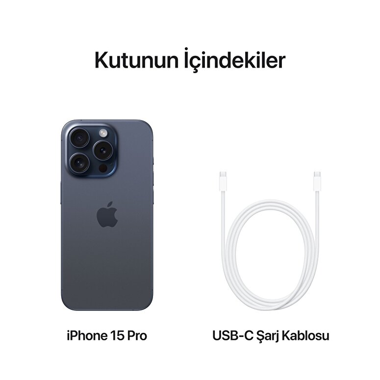 Apple iPhone 15 Pro 256GB Mavi Titanyum  MTV63TU/A