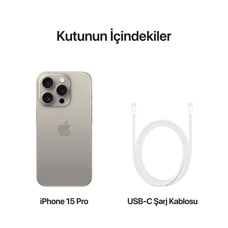 Apple iPhone 15 Pro 1TB Natürel Titanyum  MTVF3TU/A