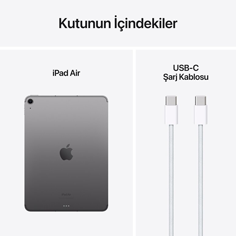 Apple 11 inç iPad Air M2 Wi-Fi + Cellular 1TB Uzay Grisi  MUXR3TU/A