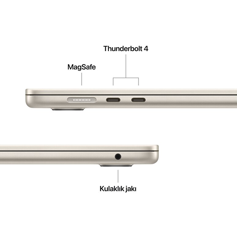 Apple MacBook Air 15' M4 Çip 10 Çekirdekli CPU 10 Çekirdekli GPU 16GB Bellek 512GB SSD Yıldız Işığı MW1K3TU/A