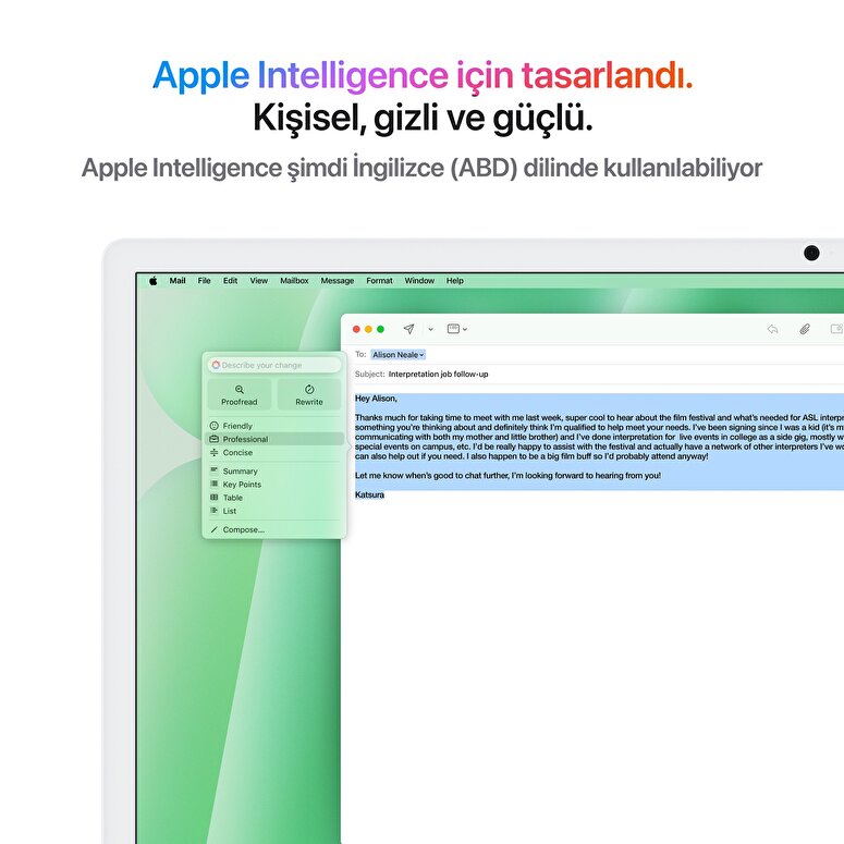 Apple iMac 24inc Retina 4.5K, M4 8-core CPU, 8-core GPU, 16GB Bellek, 256GB SSD, Yeşil  MWUE3TU/A