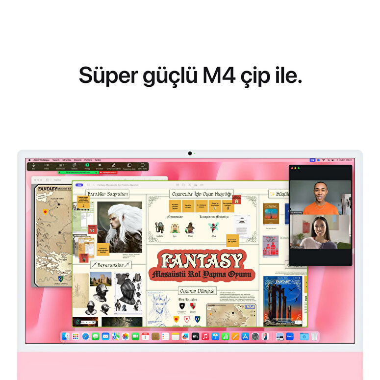 iMac 24 inç Retina 4.5K M4 çip 10 çekirdekli CPU ve 10 çekirdekli GPU 16GB 256GB SSD - Pembe MWV43TU/A