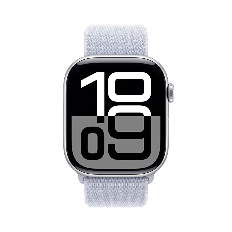 Apple Watch Series 10 GPS 46mm Gümüş Rengi Alüminyum Kasa  Bulut Mavisi Spor Loop  MWWN3TU/A