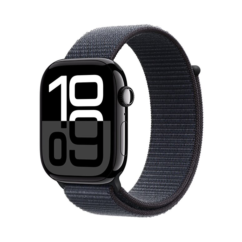 Apple Watch Series 10 GPS + Cellular 42mm Simsiyah Alüminyum Kasa  Mürekkep Moru Spor Loop  MWX83TU/A