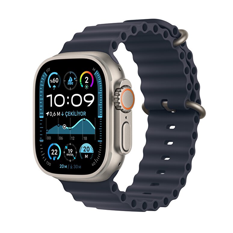 Apple Watch Ultra 2 GPS + Cellular 49mm Natürel Titanyum Kasa  Lacivert Ocean Kordon  MX4D3TU/A