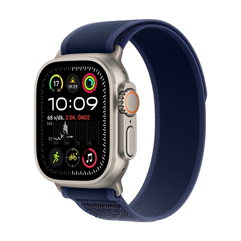 Apple Watch Ultra 2 GPS + Cellular 49mm Natürel Titanyum Kasa  Mavi Trail Loop - M/L  MX4L3TU/A