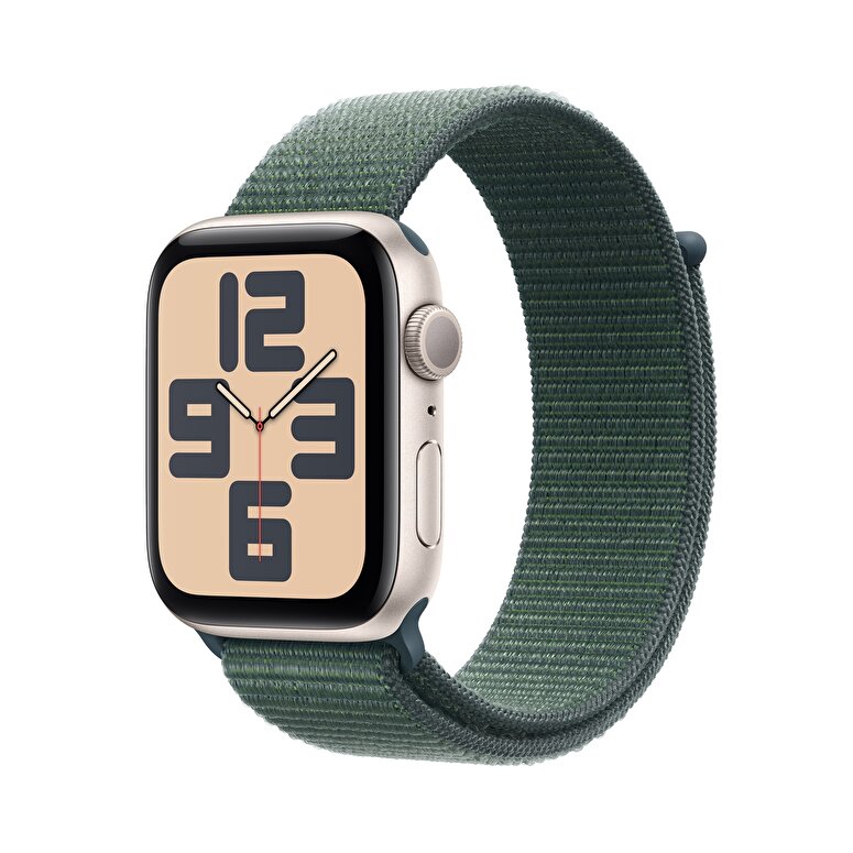 Apple Watch SE GPS 40mm Yıldız Işığı Alüminyum Kasa  Göl Yeşili Spor Loop  MXEH3TU/A