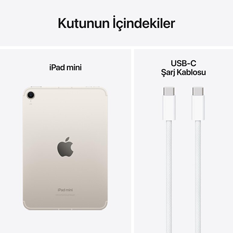 Apple iPad Mini 512GB 8.3 inç  Wi-Fi + Cellular Yıldız Işığı  MYHE3TU/A