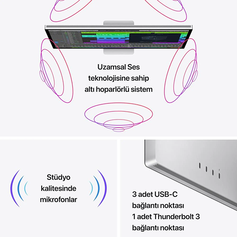 Studio Display - Nano-texture cam - Eğim ve yükseklik ayarlı stant MYJJ3TU/A