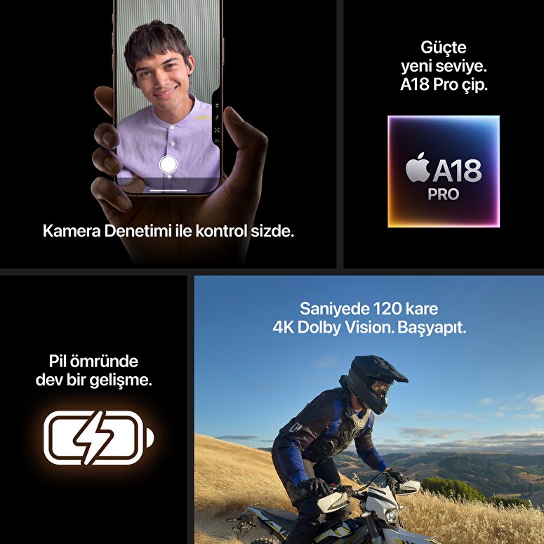 Apple iPhone 16 Pro 1TB Siyah Titanyum  MYNR3TU/A