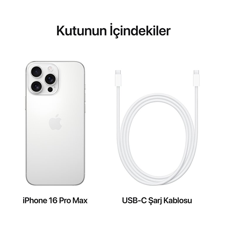 Apple iPhone 16 Pro Max 256GB Beyaz Titanyum  MYWW3TU/A