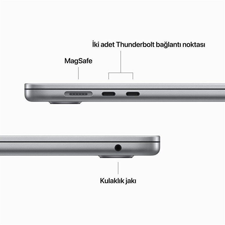 Apple MacBook Air 15' M2 Çip 8 Çekirdekli CPU 10 Çekirdekli GPU 16GB Bellek 1TB SSD Uzay Grisi Z18N000HC