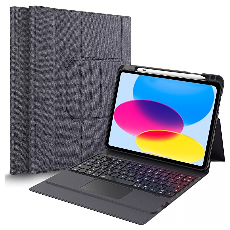 Daphnela iPad 10.2 10.Nesil Klavyeli Kılıf - Siyah 0763250073520