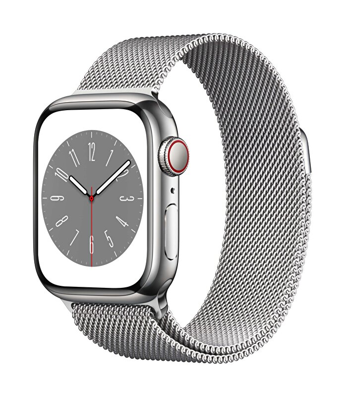 Apple Watch Series 8 GPS + Cellular 41mm Gümüş Rengi Paslanmaz Çelik Kasa (Demo) 3K627TU/A