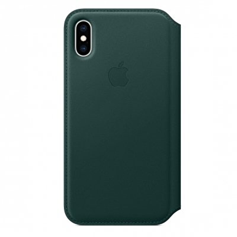 Apple iPhone XS için Deri Folyo Kılıf - Orman Yeşili MRWY2ZM/A