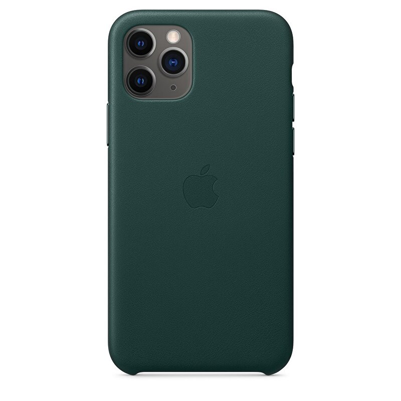 iPhone 11 Pro için Deri Kılıf - Orman Yeşili