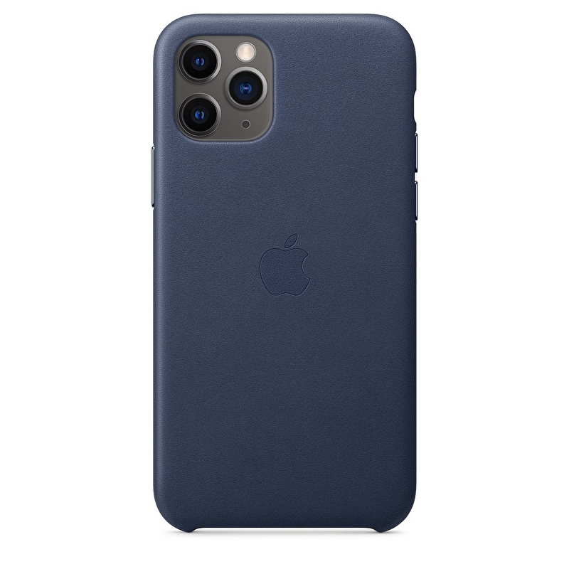 iPhone 11 Pro için Deri Kılıf - Gece Mavisi