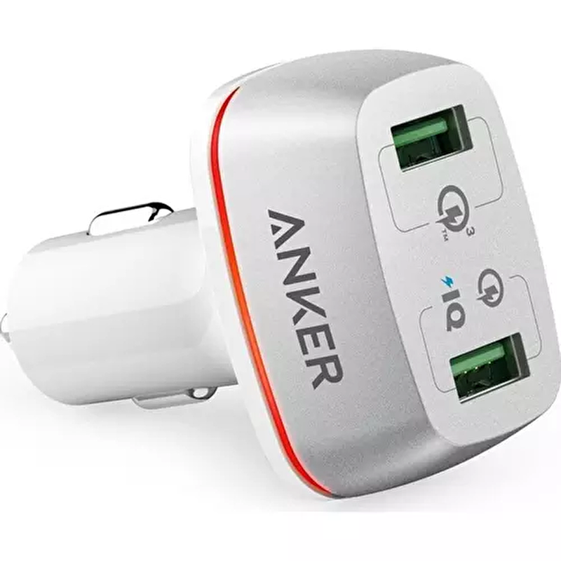 Anker PowerDrive + 2 with Quick Charge 3.0 Araç Şarjı - Beyaz
