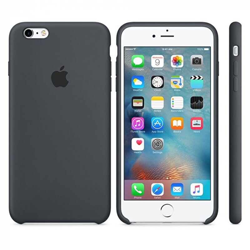 Apple Silikon iPhone 6s Plus Kılıfı (Kömür Grisi)