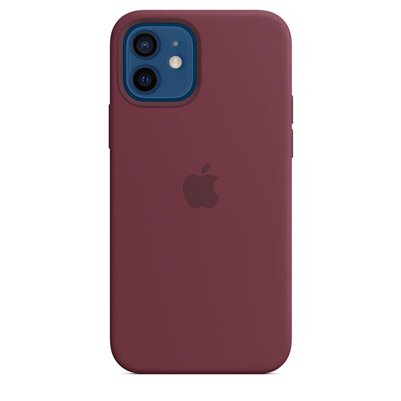 iPhone 12 | 12 Pro için MagSafe özellikli Silikon Kılıf - Kırmızı Erik