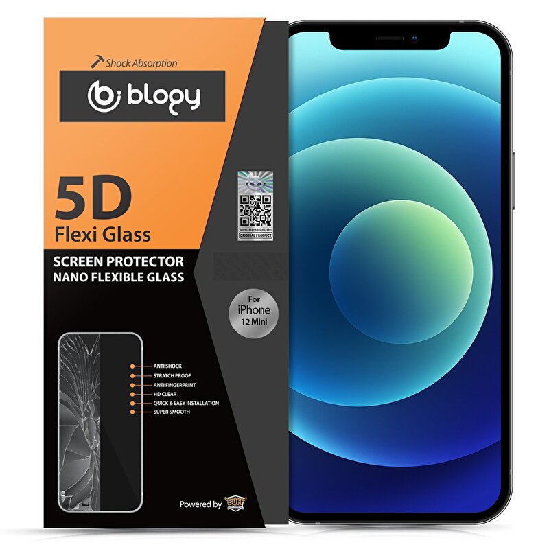 Buff Blogy iPhone 12 Mini Flexi 5D Ekran Koruyucu 6959633504666