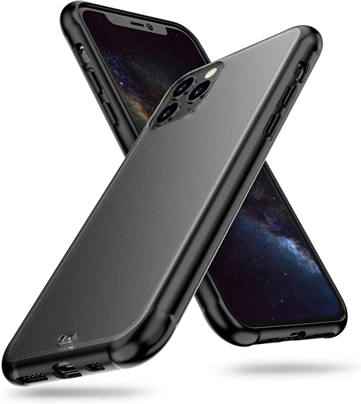 Piili iPhone 12/12 Pro Mat Kılıf - Siyah 6944628926257