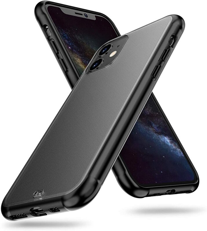 Piili iPhone 12 Mini Mat Kılıf - Siyah 6944628926578