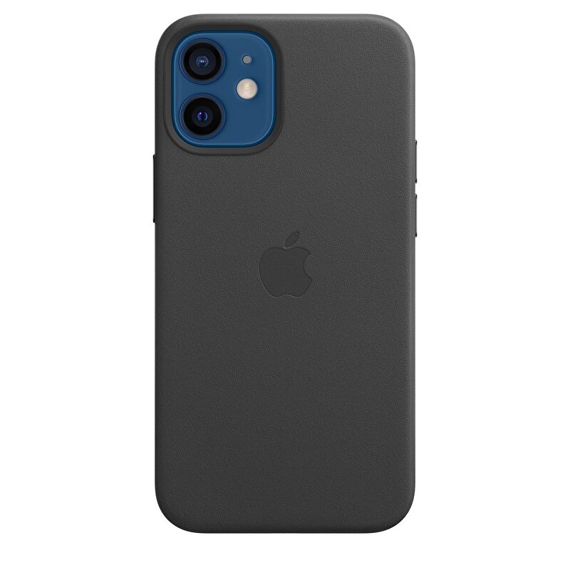 iPhone 12 mini için MagSafe özellikli Deri Kılıf - Siyah