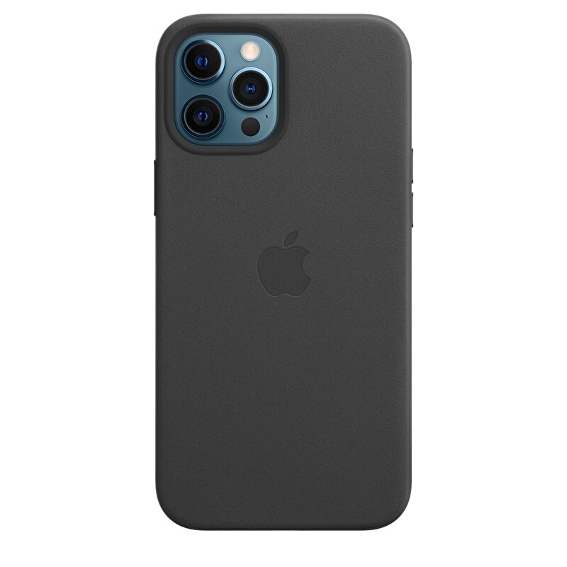 iPhone 12 Pro Max için MagSafe özellikli Deri Kılıf - Siyah