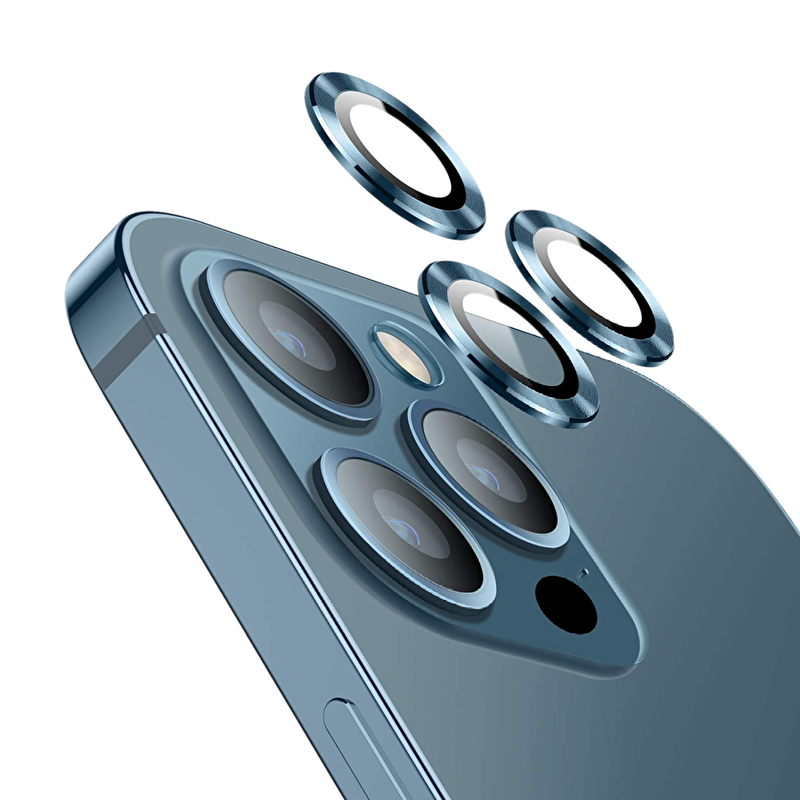 Piili iPhone 13 Pro/ Max Lens Koruyucu - Mavi