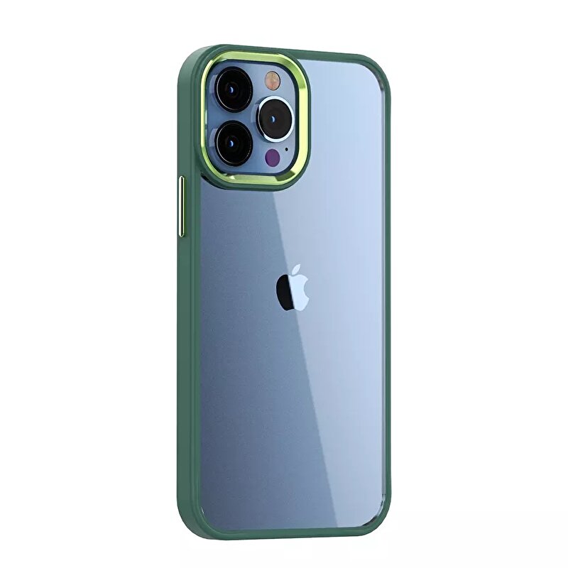 Piili iPhone 13 Pro Mix Kılıf - Yeşil 6944629143196