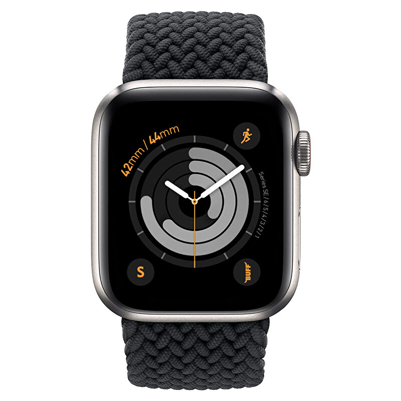 Buff Apple Watch Örgülü Kordon 42/44 S - Siyah 6959633412855