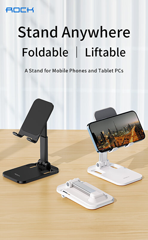 Rock Masaüstü Foldable iPhone Standı - Siyah 6974282125284