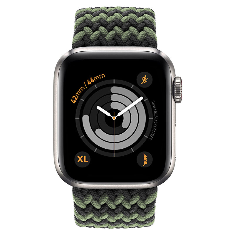 Buff Apple Watch Bands Braided 42/44 XL - Siyah 8682750457055
