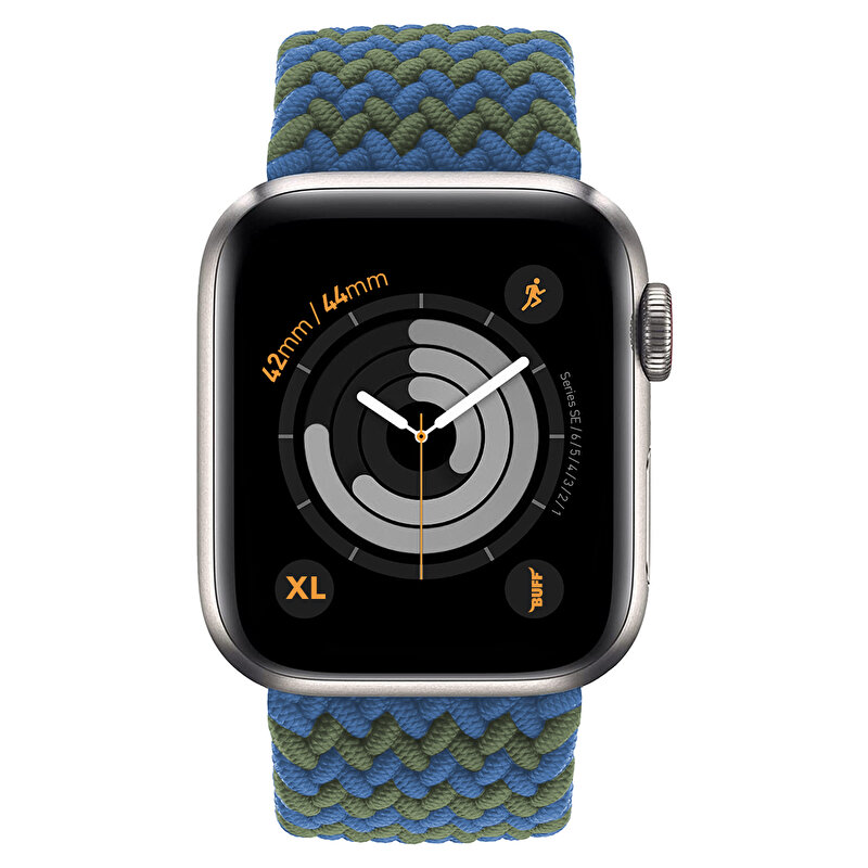 Buff Apple Watch Bands Braided 42/44 XL - Yeşil 8682750457062