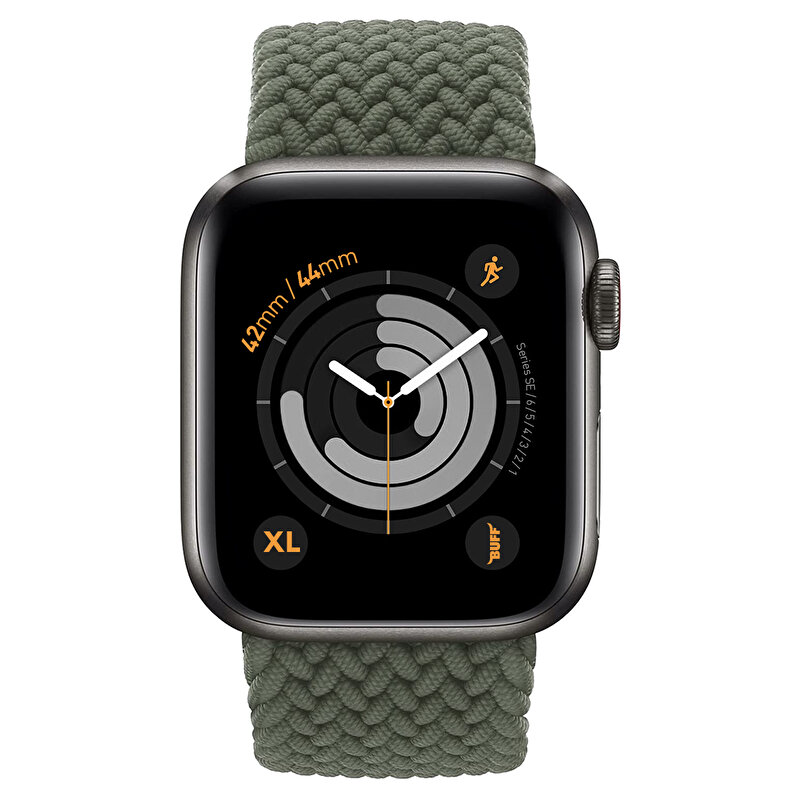 Buff Apple Watch Bands Braided 42/44 XL - Yeşil 8682750457086