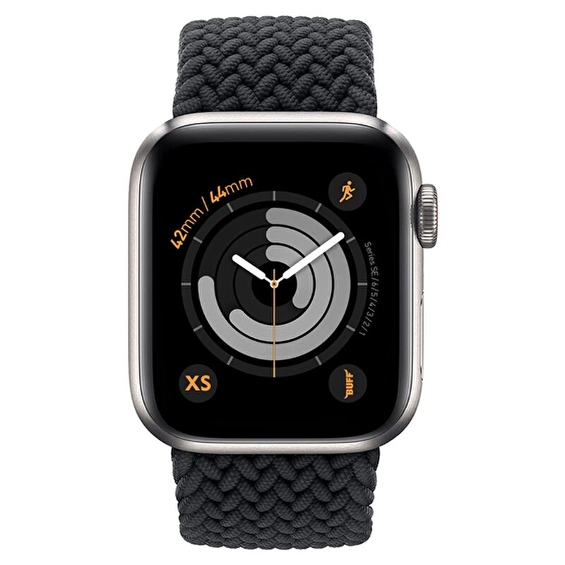 Buff Apple Watch Bands Braided 42/44 XS - Siyah 8682750457888