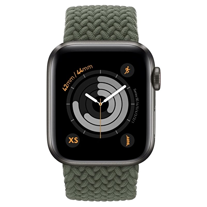 Buff Apple Watch Bands Braided 42/44 XS - Yeşil 8682750457918