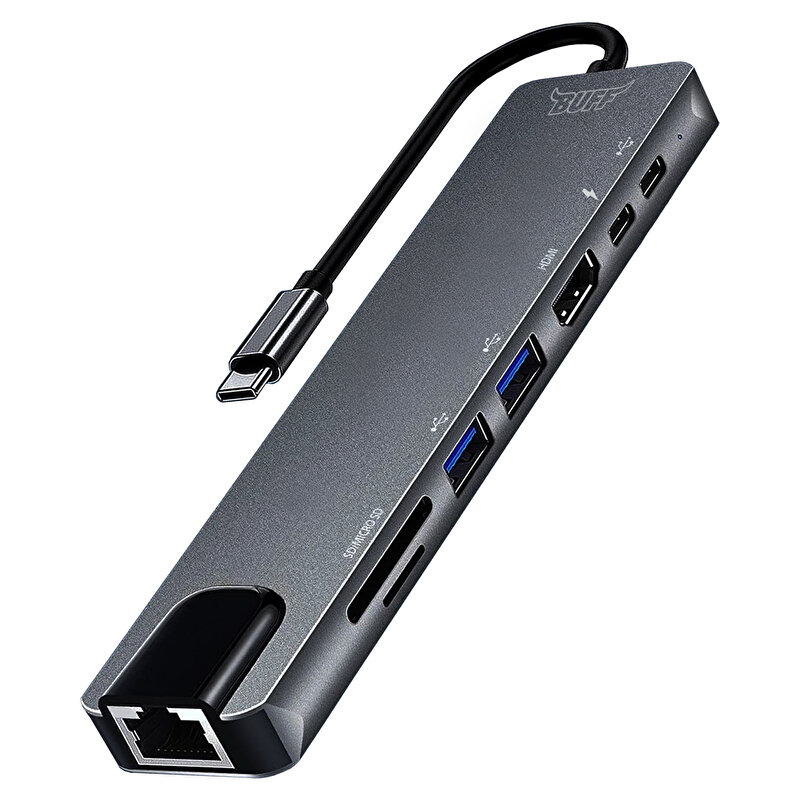 Buff Type C USB 8 in 1 Hub Çoklayıcı  Adaptör 8683548210777