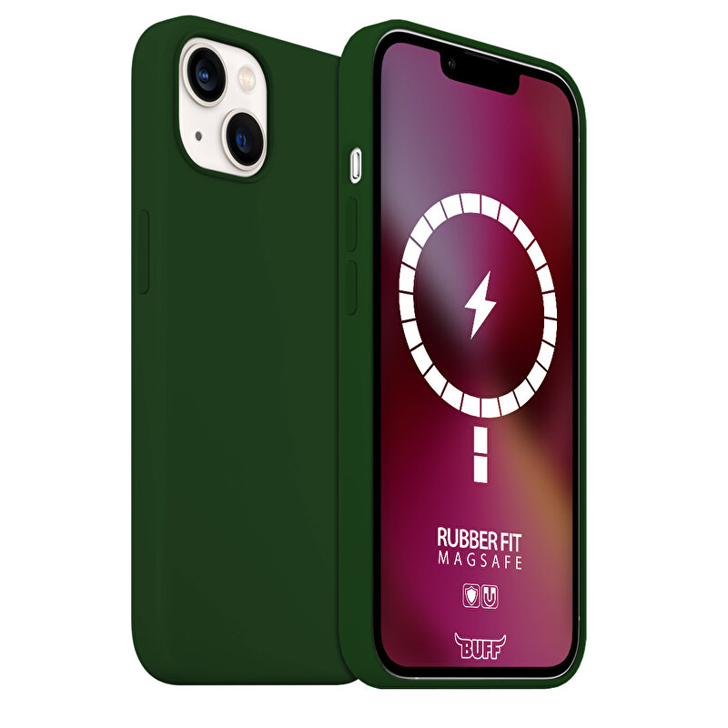Buff iPhone 13 MagSafe Rubber Fit Kılıf - Yeşil 8683548210869