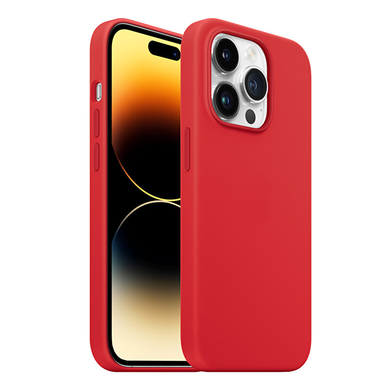 Buff iPhone 14 Pro Rubber Fit Kılıf - Kırmızı 8683548212931
