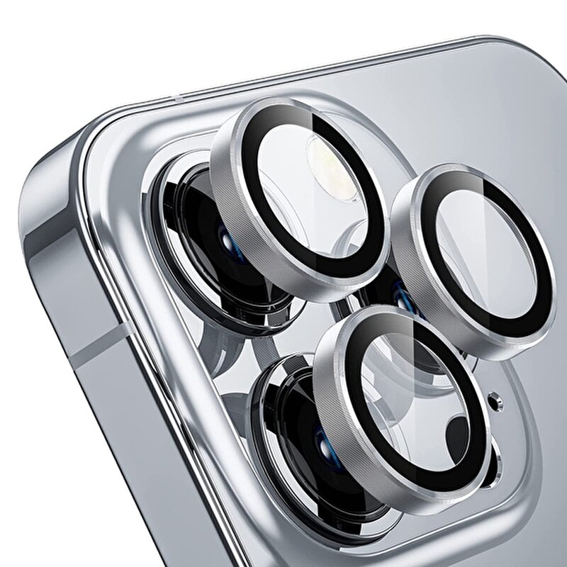 Buff iPhone 13 Pro/Max Kamera Metal Lens -Silver 8683548215185