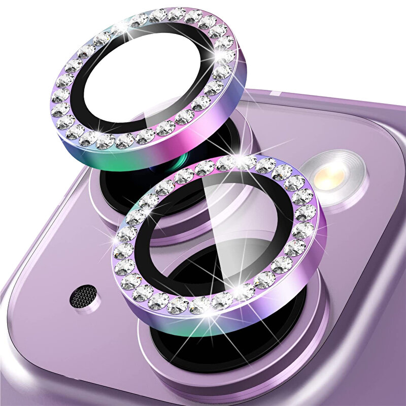 Buff iPhone 14/Plus Diamond Lens Koruyucu-Renkli 8683548216007