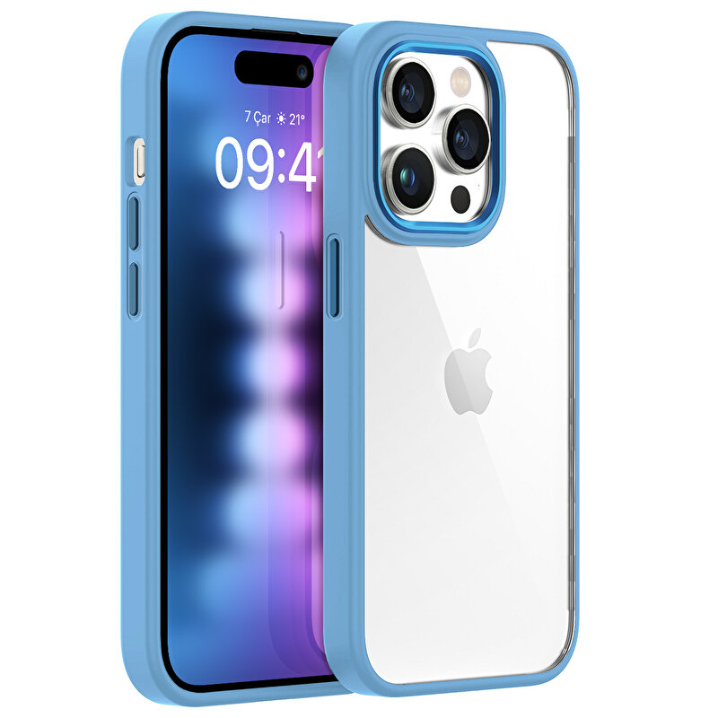 Buff iPhone 15 Pro Max New Air Bumper Kılıf   Blue 8683548217295