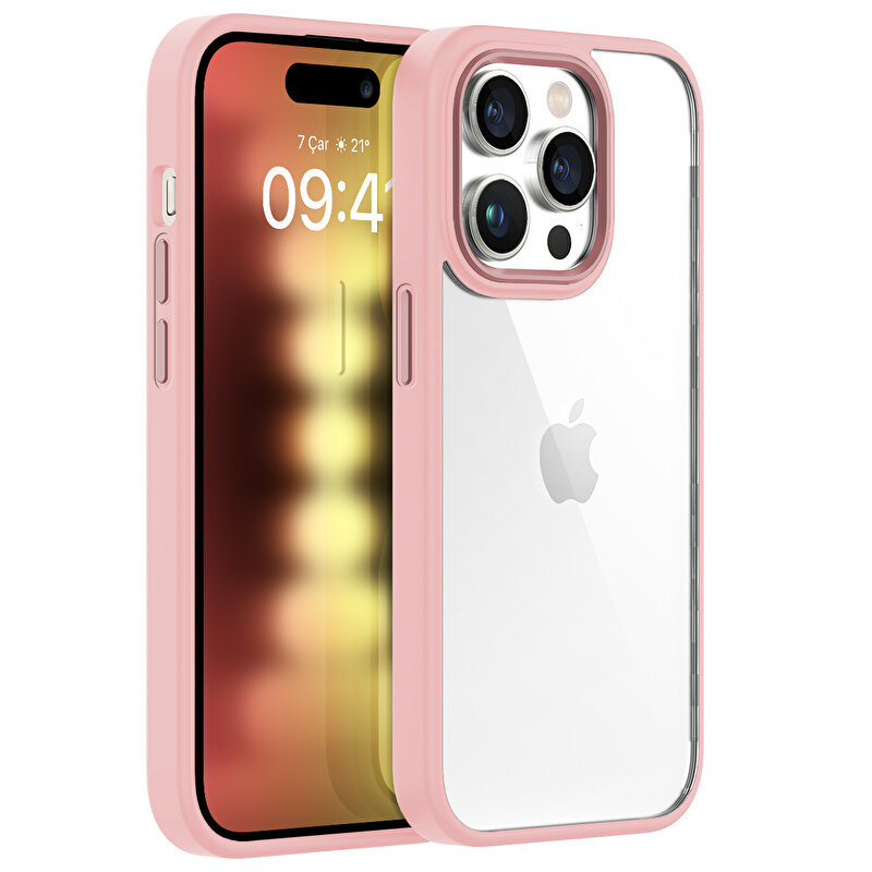 Buff iPhone 15 Pro New Air Bumper Kılıf Pink 8683548217394
