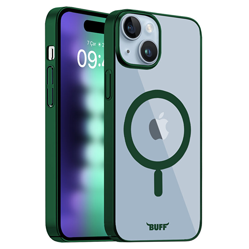Buff iPhone 15 Plus MagSafe Slim Fit Kılıf   Green 8683548218032
