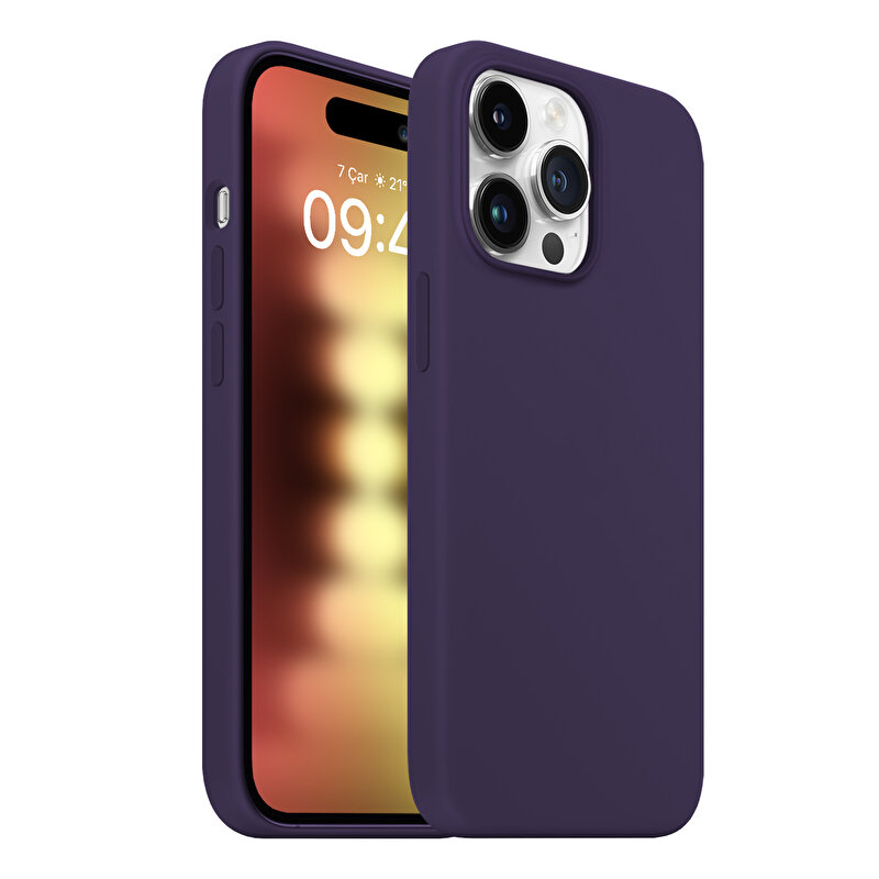 Buff iPhone 15 Pro Rubber Fit Kılıf Purple 8683548218575